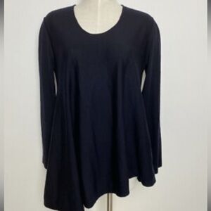 COS Black 100% wool top blouse tunic